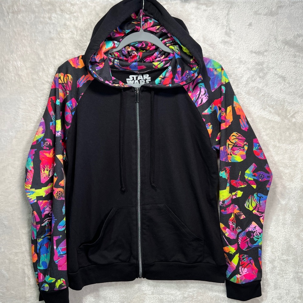 Her Universe Star Wars Dark‎ Side Full Zip Hoodie Women's Size L Colorful